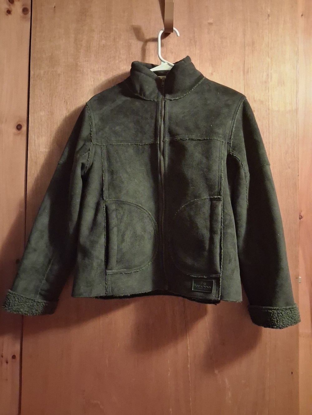 Women’s Grey Faux Suede Bomber Jacket - Casual Zip Front